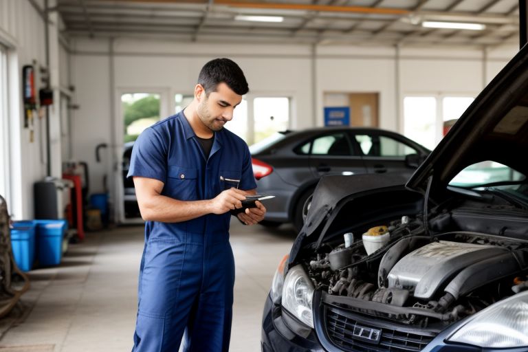 naprawy powypadkowe gorlice -mechanik pracuje